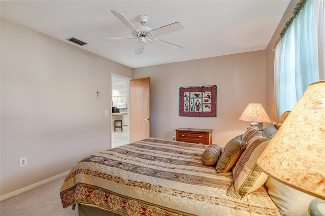 5875 Jackson, Venice, FL 34293 - carpeted bedroom with a ceiling fan, visible vents, and baseboards