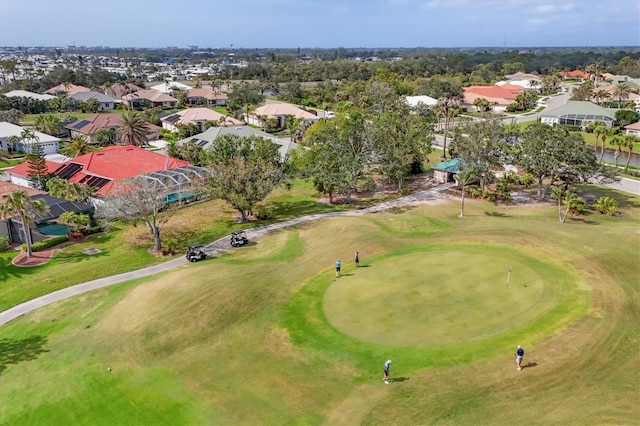 bird's eye view with a residential view and golf course view
