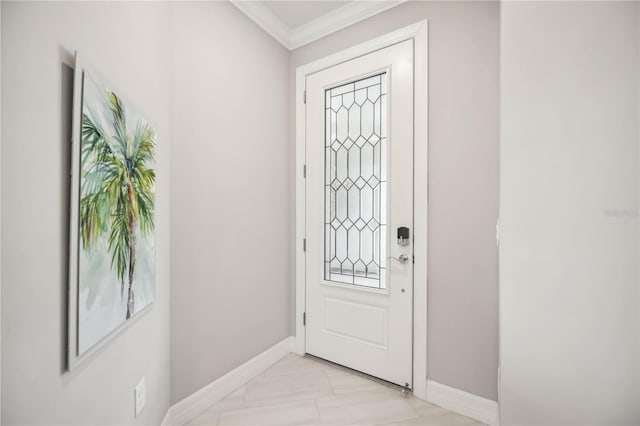 13867 Vadini St, Venice, FL 34293 - foyer with baseboards and ornamental molding