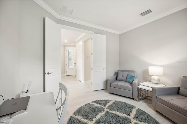 13867 Vadini St, Venice, FL 34293 - interior space with baseboards, ornamental molding, and visible vents