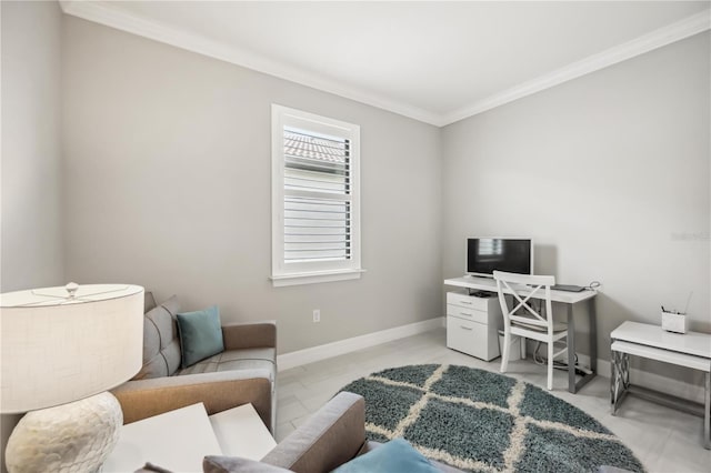 13867 Vadini St, Venice, FL 34293 - home office featuring crown molding and baseboards