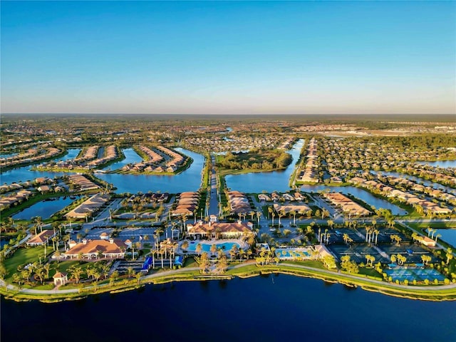 13867 Vadini St, Venice, FL 34293 - birds eye view of property with a water view and a residential view