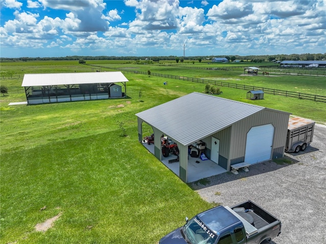 drone / aerial view featuring a rural view