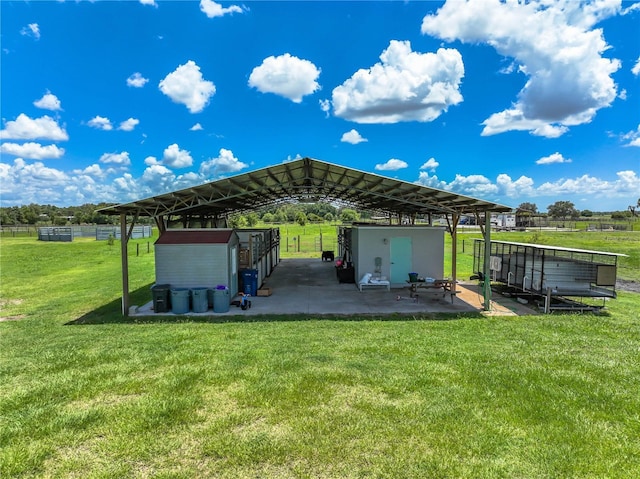 exterior space with a rural view