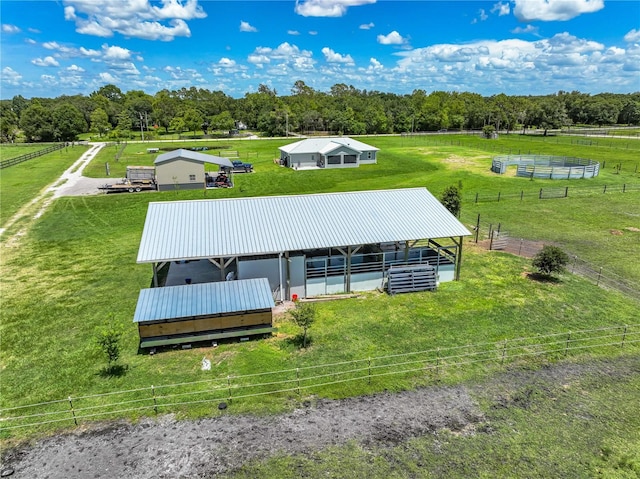 bird's eye view with a rural view