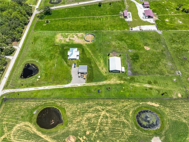 bird's eye view with a rural view