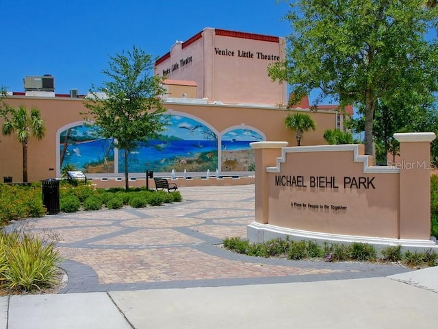 view of community sign