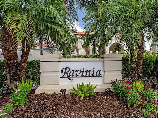 view of community sign