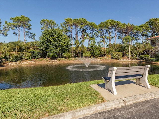 view of community featuring a water view