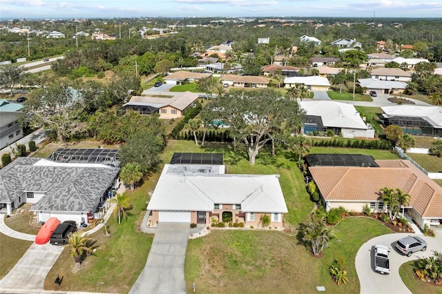 drone / aerial view with a residential view