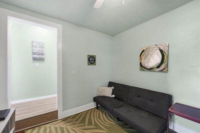 living room featuring baseboards