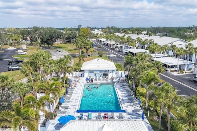 community pool with a patio