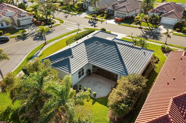 aerial view with a residential view