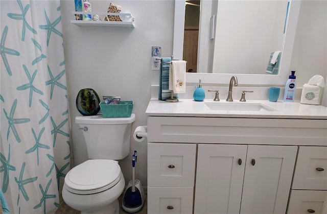 23495 Altman Ave, Punta Gorda, FL 33980 - bathroom featuring a shower with curtain, toilet, and vanity