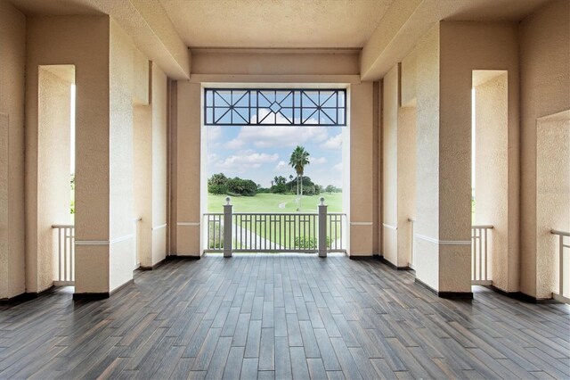 exterior space featuring wood finished floors