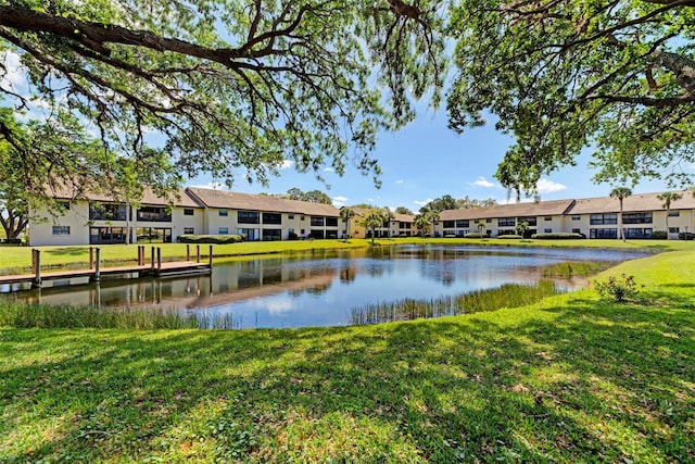 view of water feature with a residential view