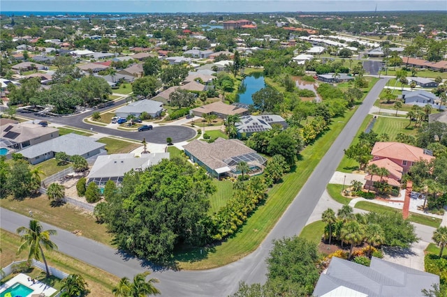 drone / aerial view with a residential view