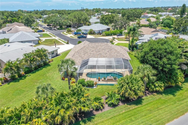 aerial view featuring a residential view