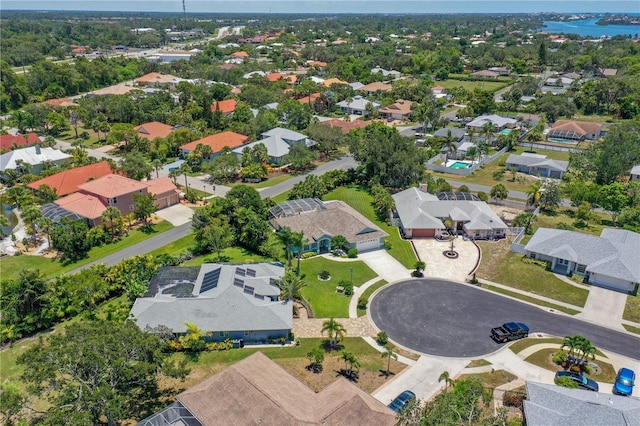 aerial view with a residential view