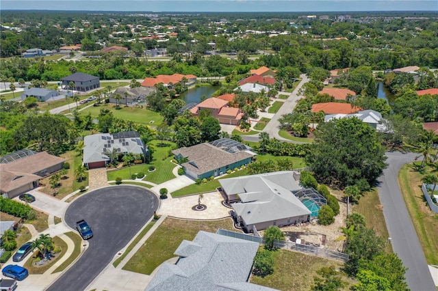 drone / aerial view with a residential view