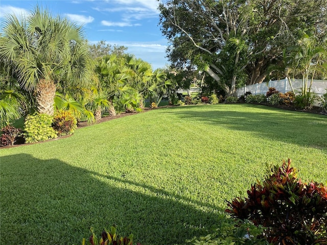 view of yard featuring fence