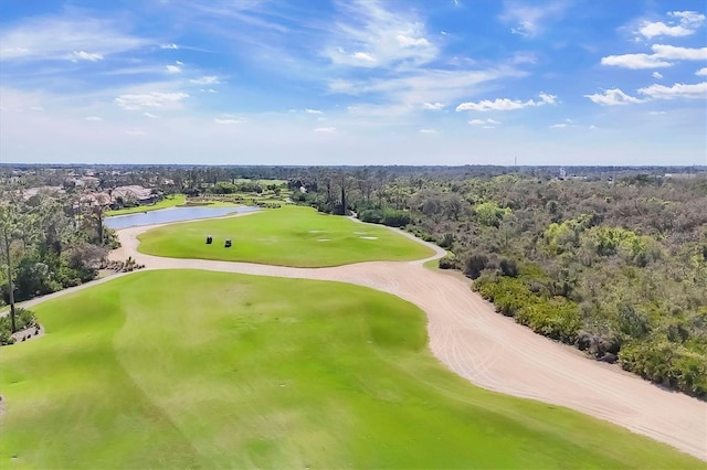 bird's eye view with golf course view