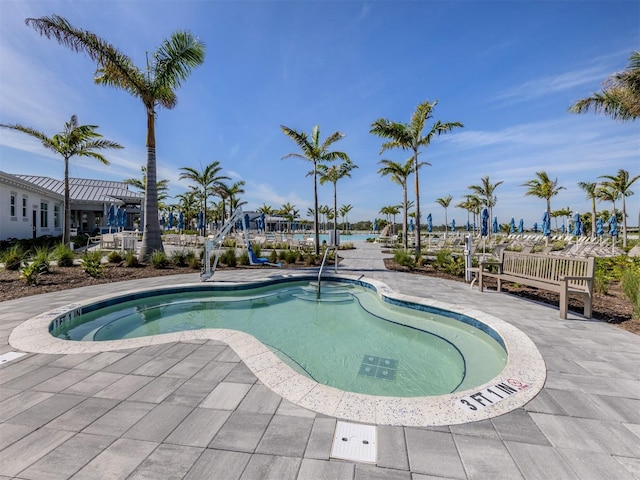 view of pool featuring a pool and a patio