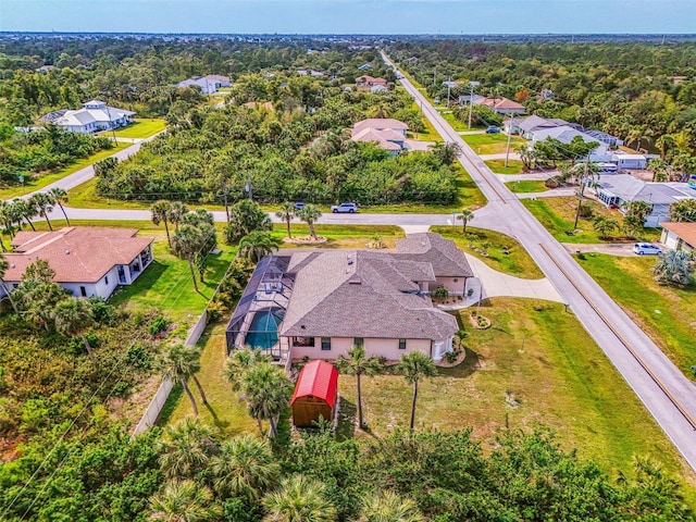 drone / aerial view with a residential view