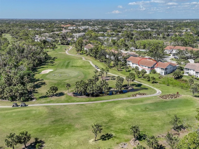 drone / aerial view featuring golf course view