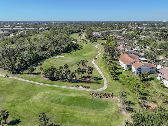 birds eye view of property featuring golf course view