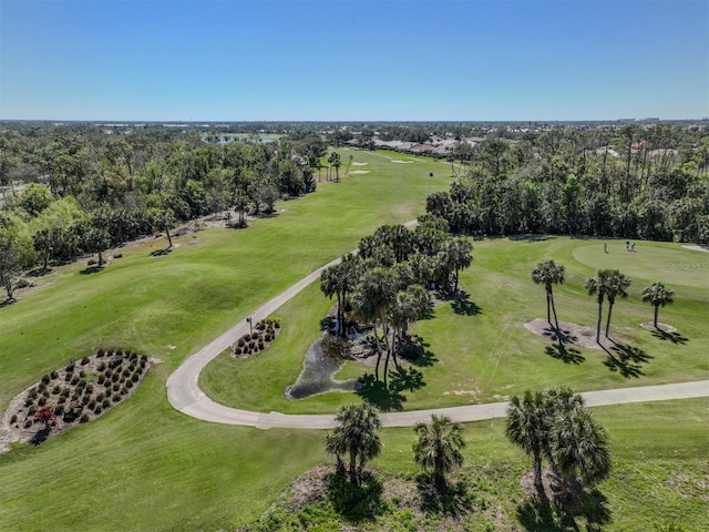 bird's eye view with golf course view