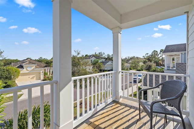 balcony featuring a residential view