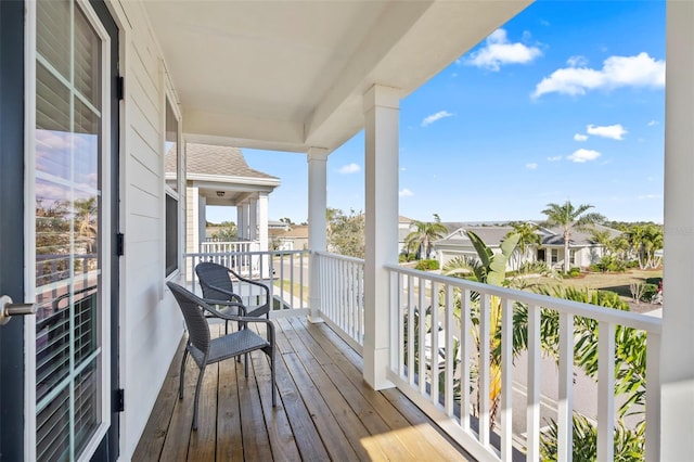 balcony with a residential view