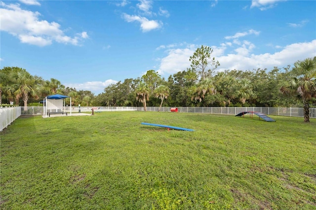 view of yard with fence