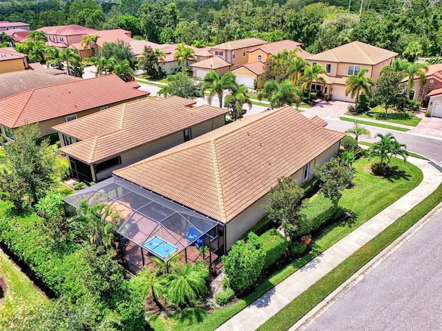 aerial view featuring a residential view