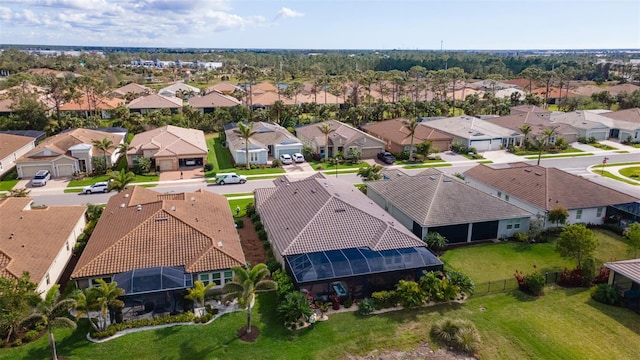 aerial view with a residential view