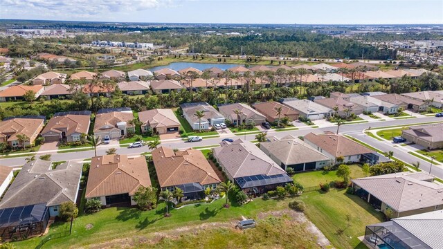 aerial view with a residential view