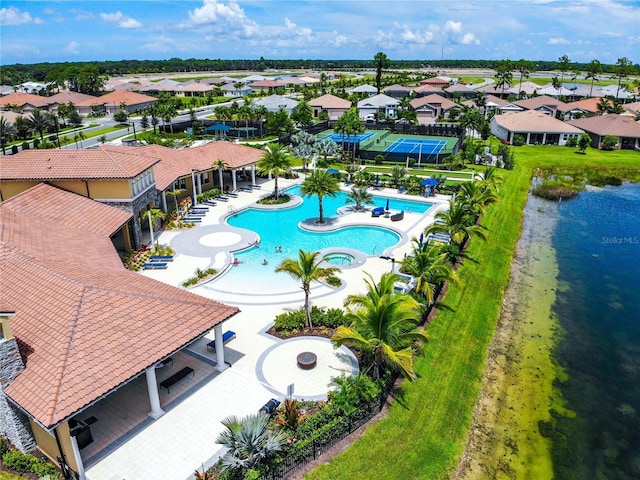 bird's eye view with a residential view