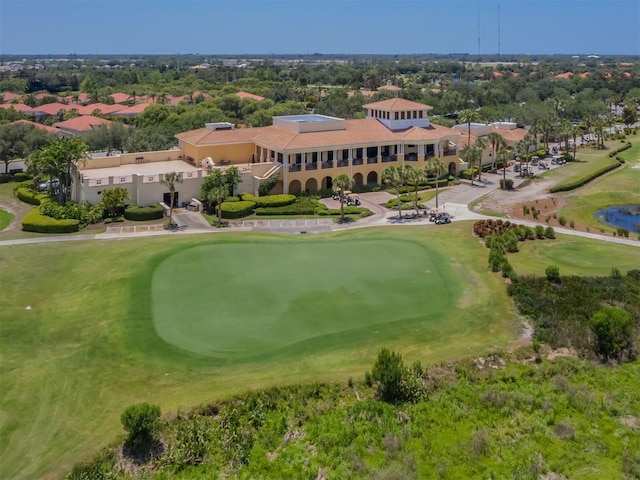 drone / aerial view featuring golf course view