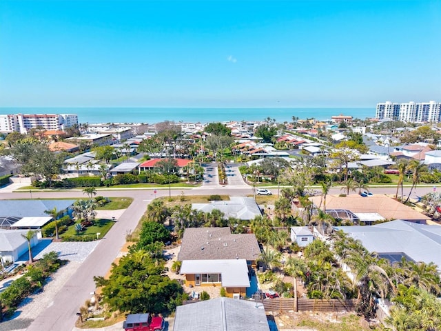 aerial view with a view of city and a water view