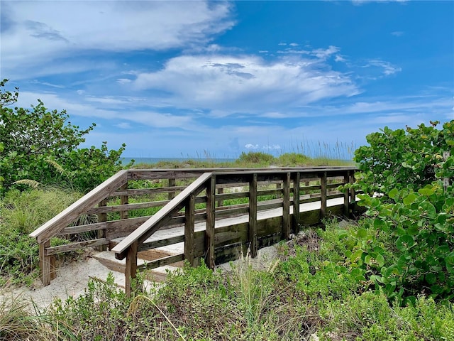 view of dock area