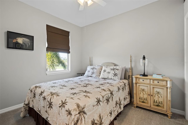 1050 Jonah Dr, North Port, FL 34289 - carpeted bedroom with baseboards and a ceiling fan