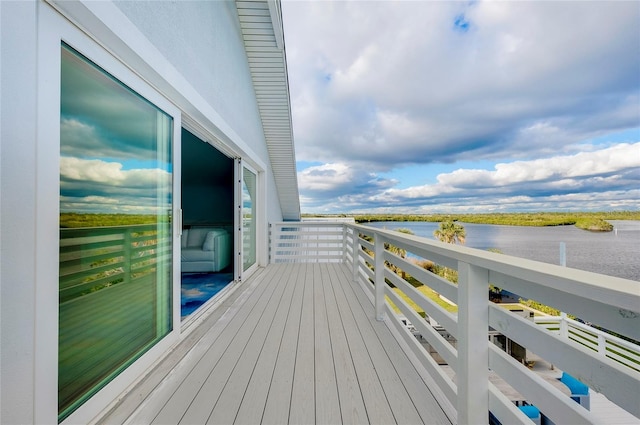 balcony with a water view