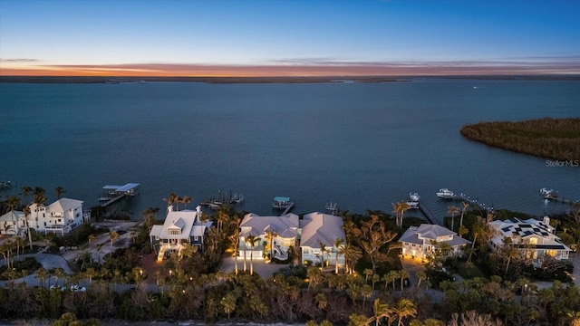 property view of water featuring a residential view