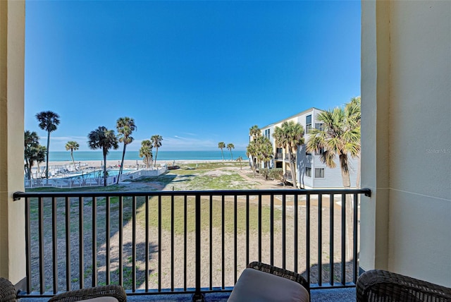 balcony with a water view