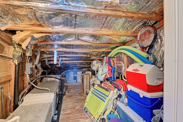 view of unfinished attic