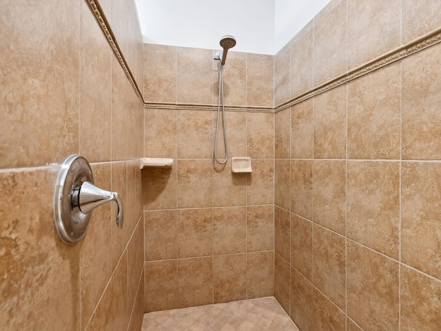 interior details featuring tiled shower