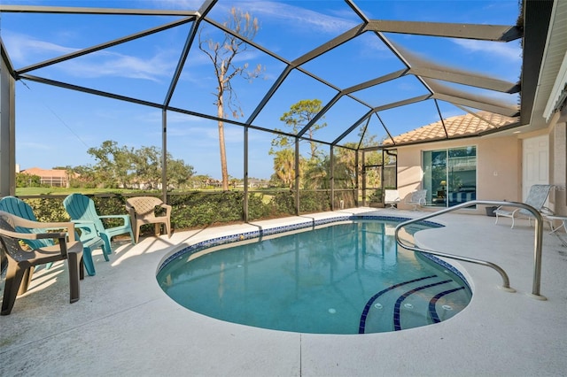 pool featuring a patio and a lanai