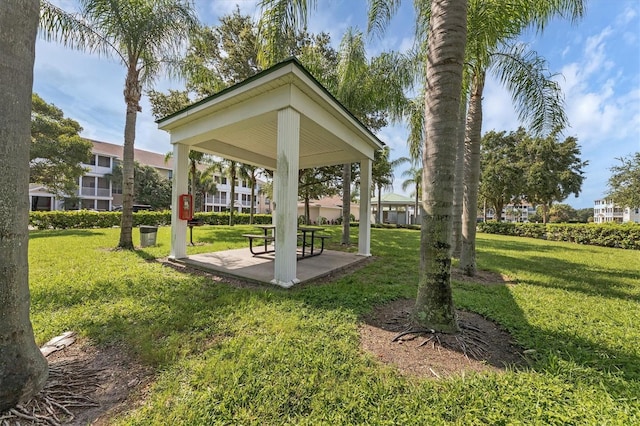 exterior space featuring a gazebo