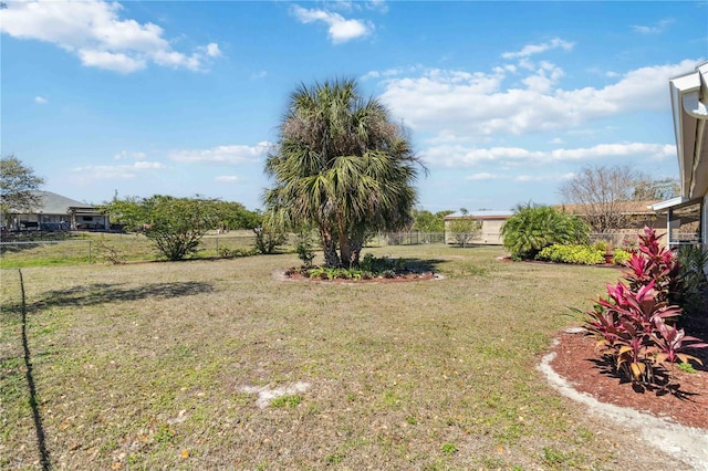 view of yard featuring fence